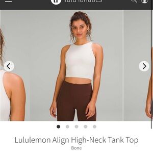EUC lululemon athletica Women's White Align High-Neck Tank Top